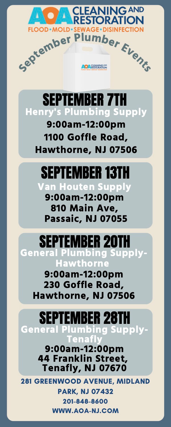 Come Meet AOA Cleaning & Restoration in September. Here is where we will be.